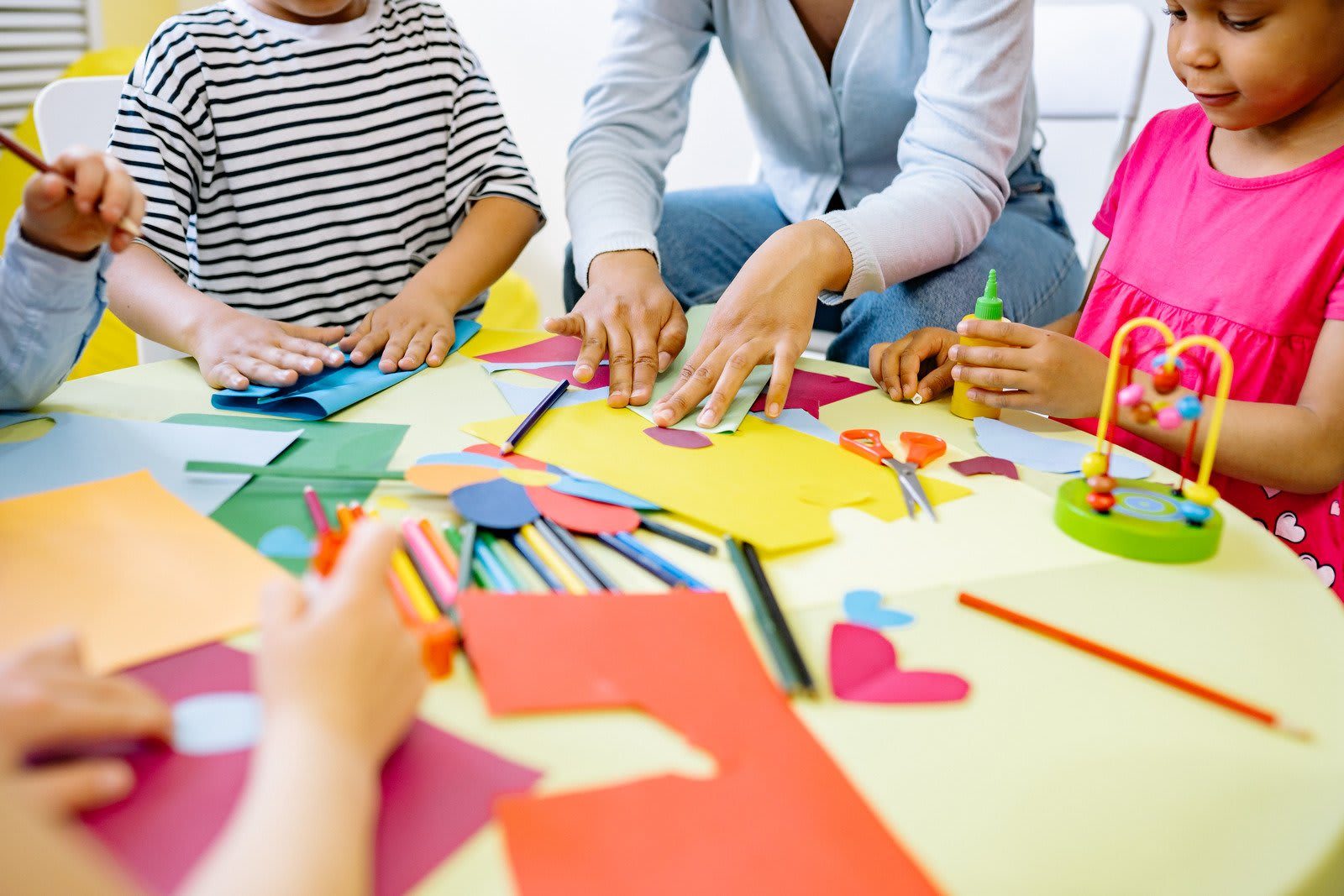 Children doing arts and crafts